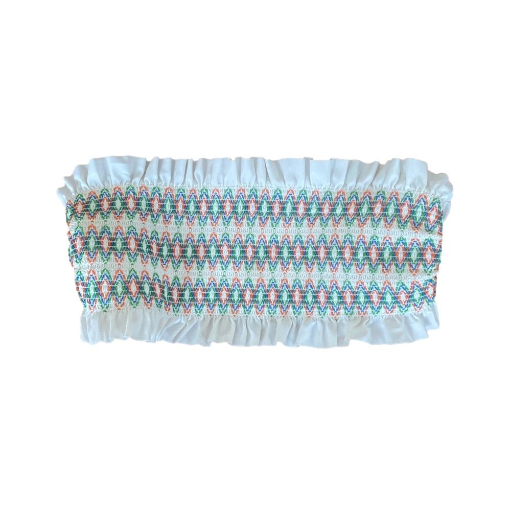 Tory Burch Bandeau Top Multicolor Smocked Swim Tube Top